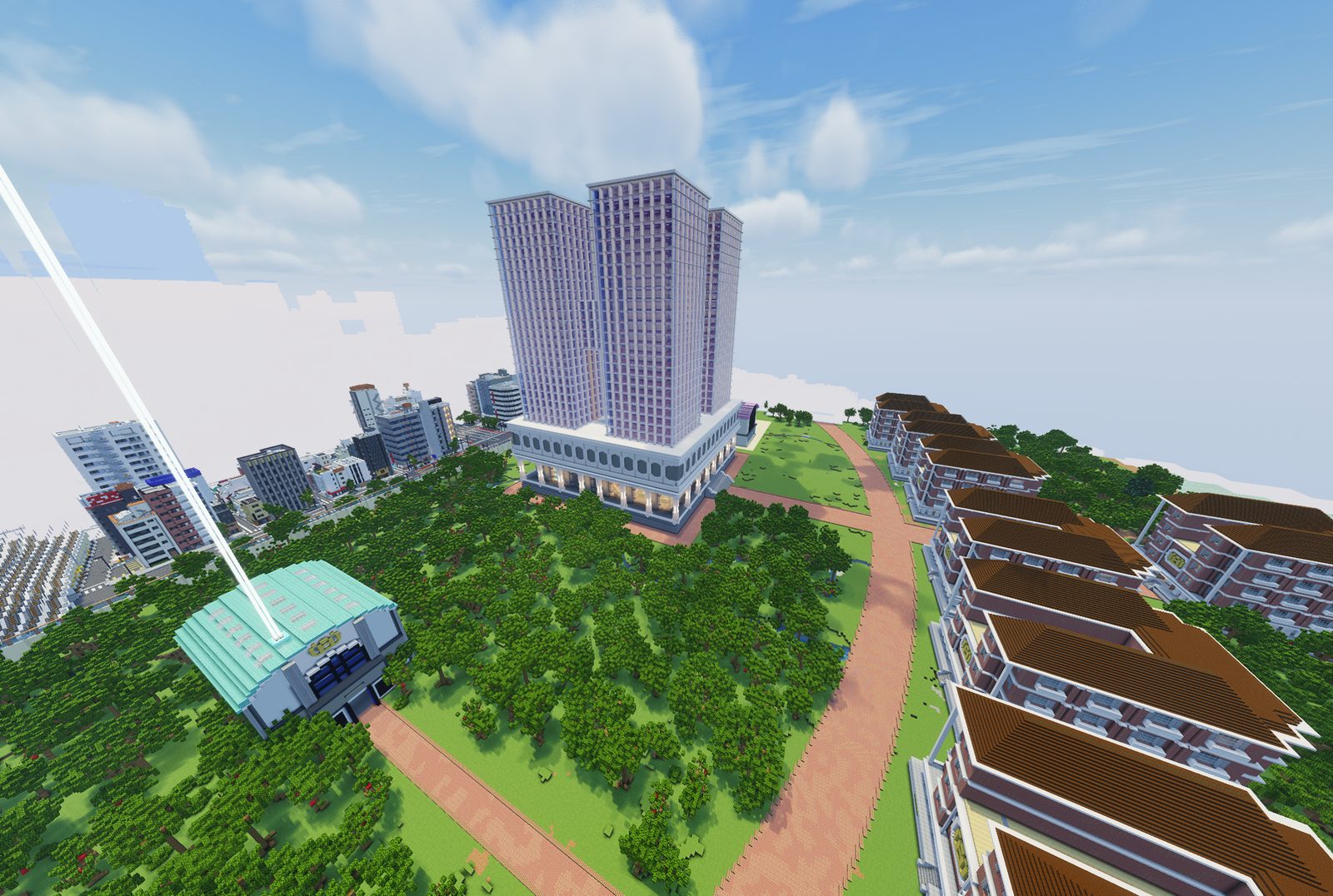 Aerial view of the city