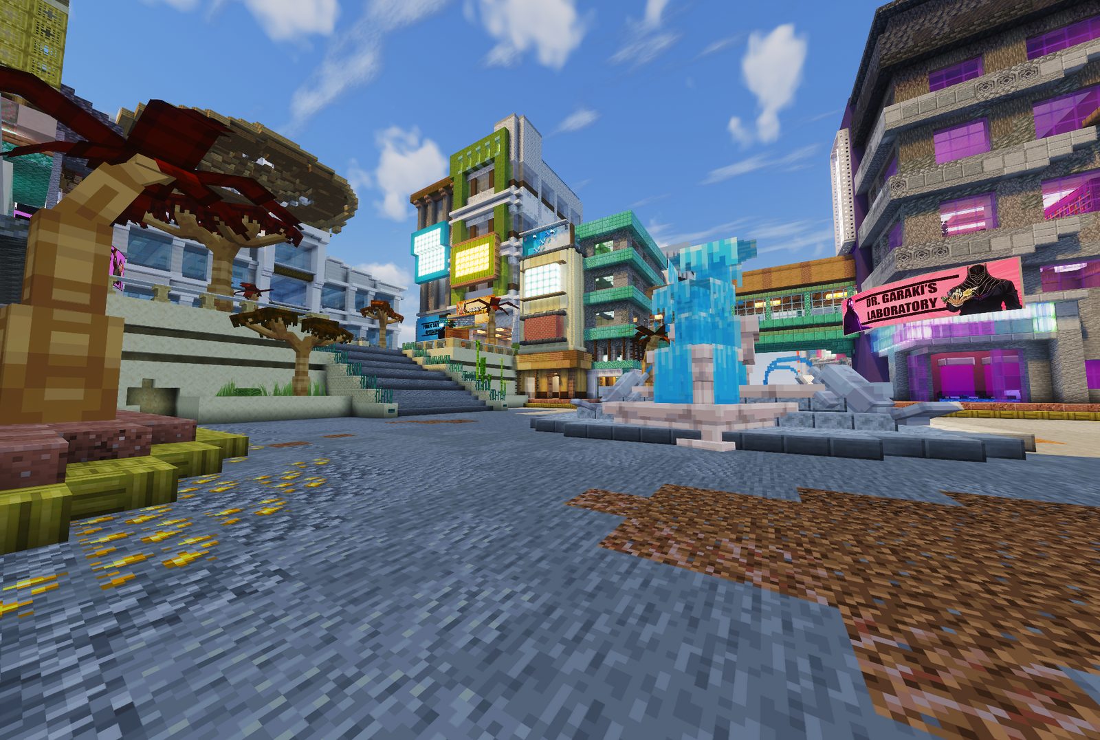 Spawn Plaza — arrival street